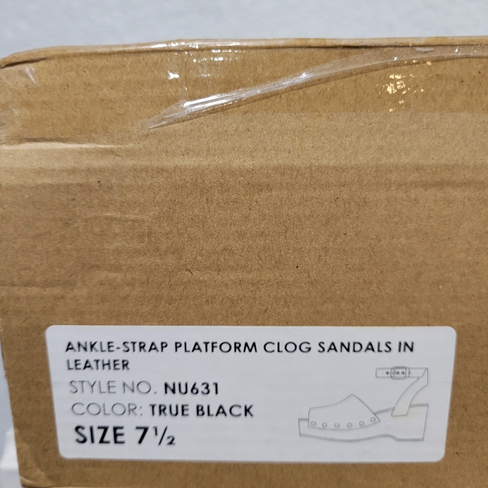 Madewell The Anouk Platform Clog Sandal NU631 Size 7.5 Leather Wood - Picture 13 of 13